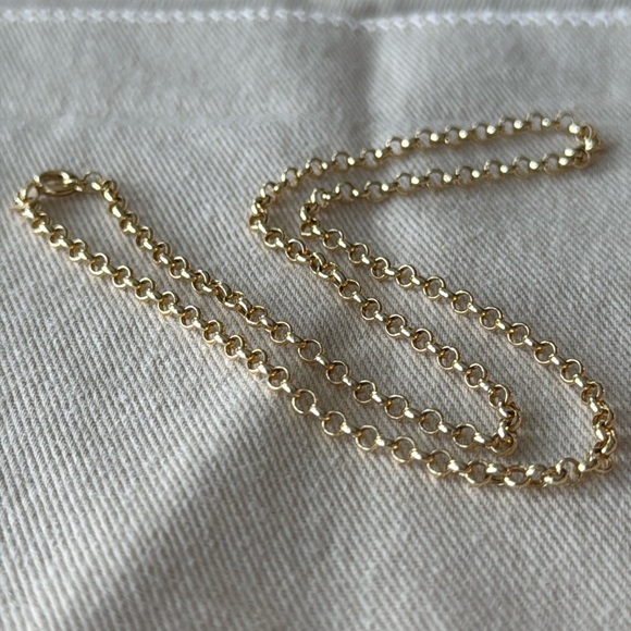 UNBranded Jewelry - Dubai 18k Real Gold Rolo Chain Necklace “16 inches Light weight